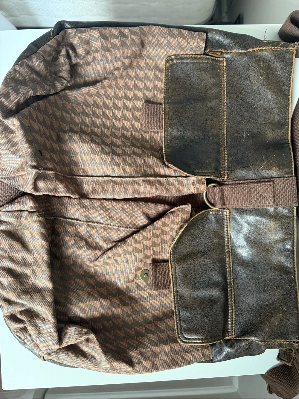 Vintage 2006 Paul Frank Julius Monogram Houndstooth Messenger Bag - AS-IS